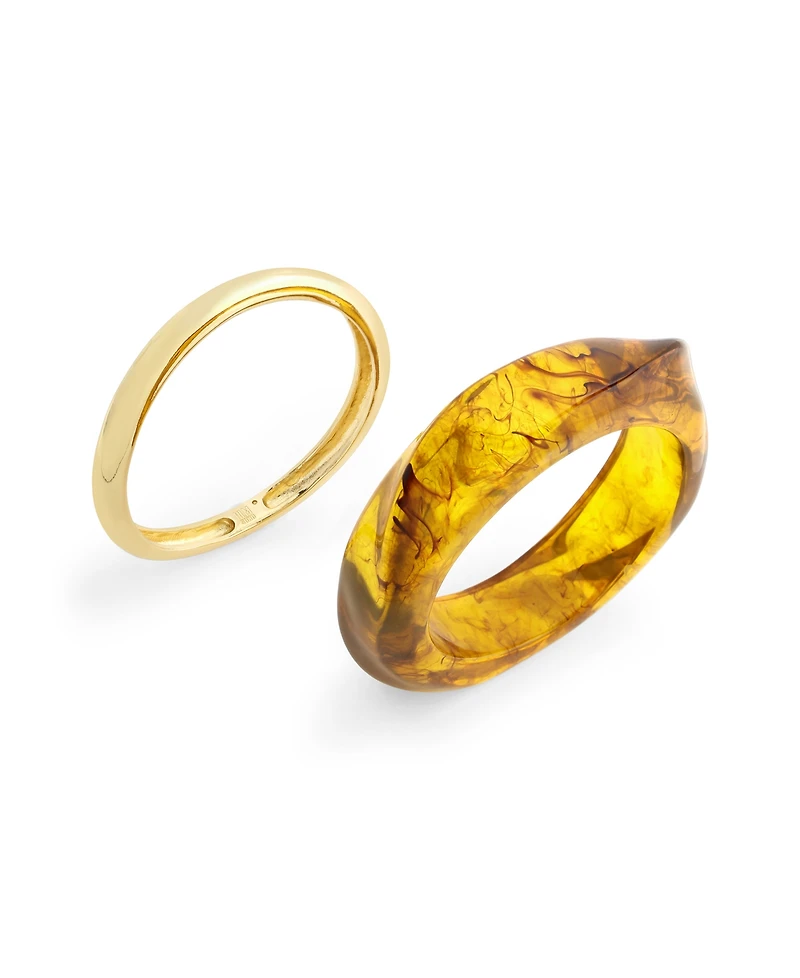 Robert Lee Morris Soho Brown Resin Bangle Bracelet Set
