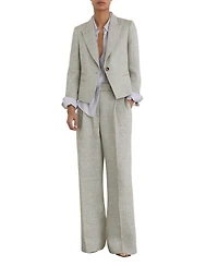 Reiss Women's Ezra Herringbone Cropped Suit Blazer