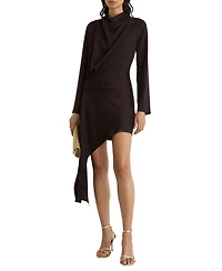 Reiss Women's Bethany Draped Long-Sleeve Mini Dress