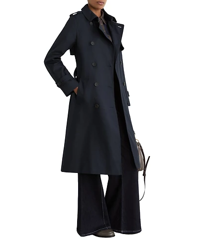 Reiss Women's Azura Hooded Double-Breasted Trench Coat