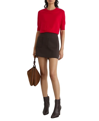 Reiss Women's Suzzie Merino Wool Mock-Neck T-Shirt