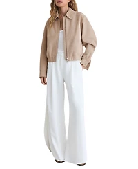 Reiss Women's Lottie Collared Bomber Jacket