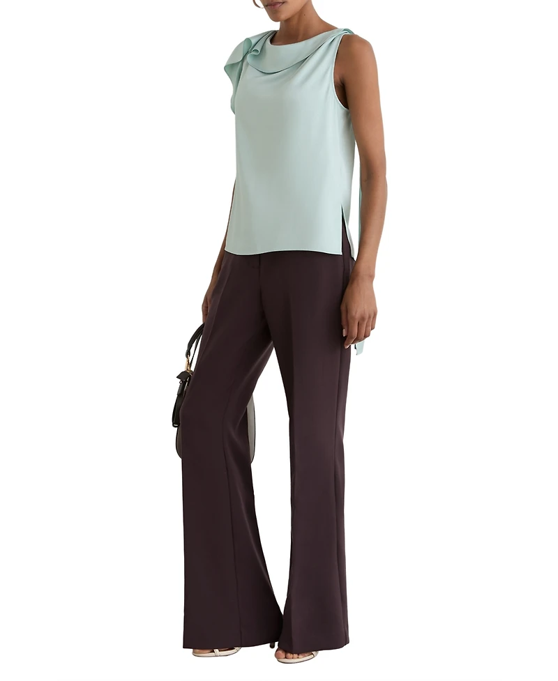 Reiss Women's Hanna Cowl Neck Satin Sleeveless Top