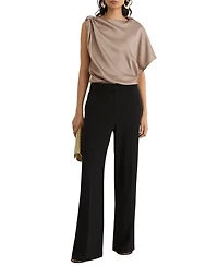 Reiss Women's Kezia Satin Draped One-Shoulder Top