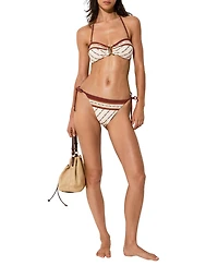 Reiss Women's Tina Chain-Print Side-Tie Bikini Bottoms