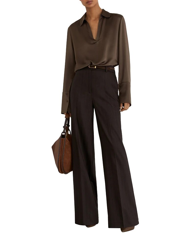 Reiss Women's Marina Silk Open-Collar Blouse