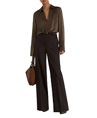 Reiss Women's Marina Silk Open-Collar Blouse