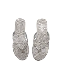 bebe Women s Metallic Thong Sandals with Charm Detail - Flat Slip-On Summer