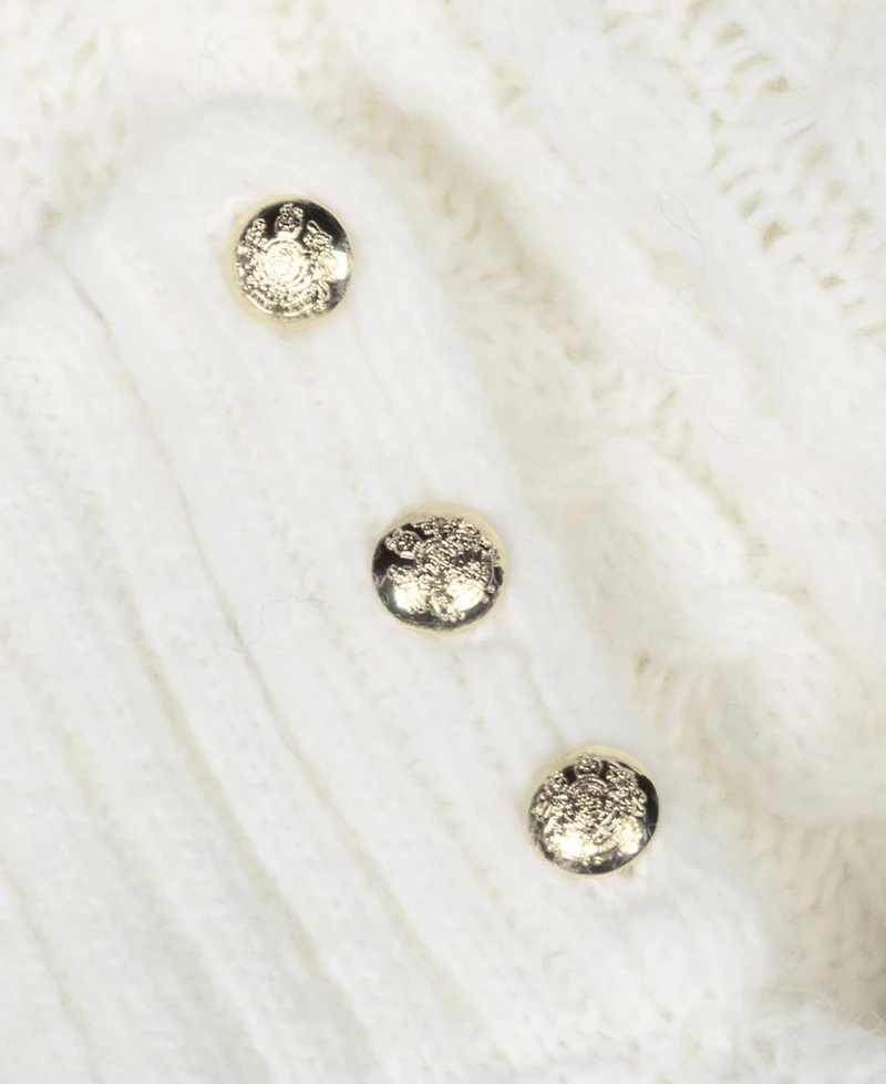 Lauren Ralph Cable-Knit Button Accent Poncho