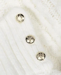 Lauren Ralph Cable-Knit Button Accent Poncho