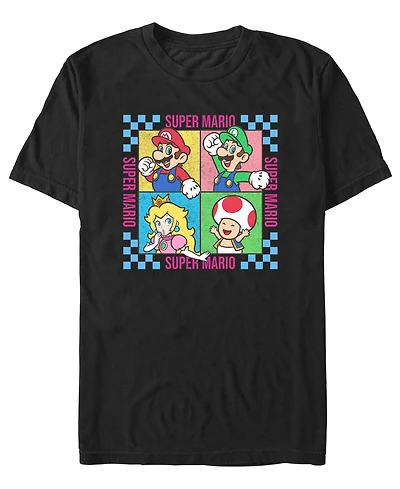 Fifth Sun Men's Nintendo Mario Group Four Square T-Shirt