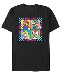 Fifth Sun Men's Nintendo Mario Group Four Square T-Shirt