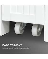 kleankin Slim Bathroom Storage Cabinet with Drawers and Side Towel Rack,