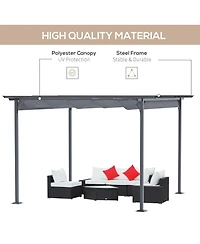 Outsunny 11.5'x11.5' Retractable Patio Gazebo Pergola, Uv Resist,
