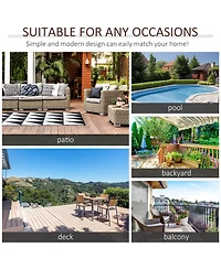 Outsunny Rattan Wicker Side Table, End Table with All-Weather Material for Outdoor, Garden, Balcony, or Backyard, Gray
