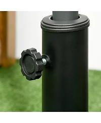Outsunny 42lbs Resin Patio Umbrella Base, 20" Square Outdoor Umbrella Stand Holder for Parasol Poles 1.26", 1.5", and 1.9" Dia, Black