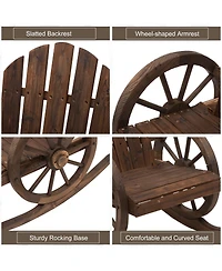 Outsunny Adirondack Rocking Chair with Slatted Design,