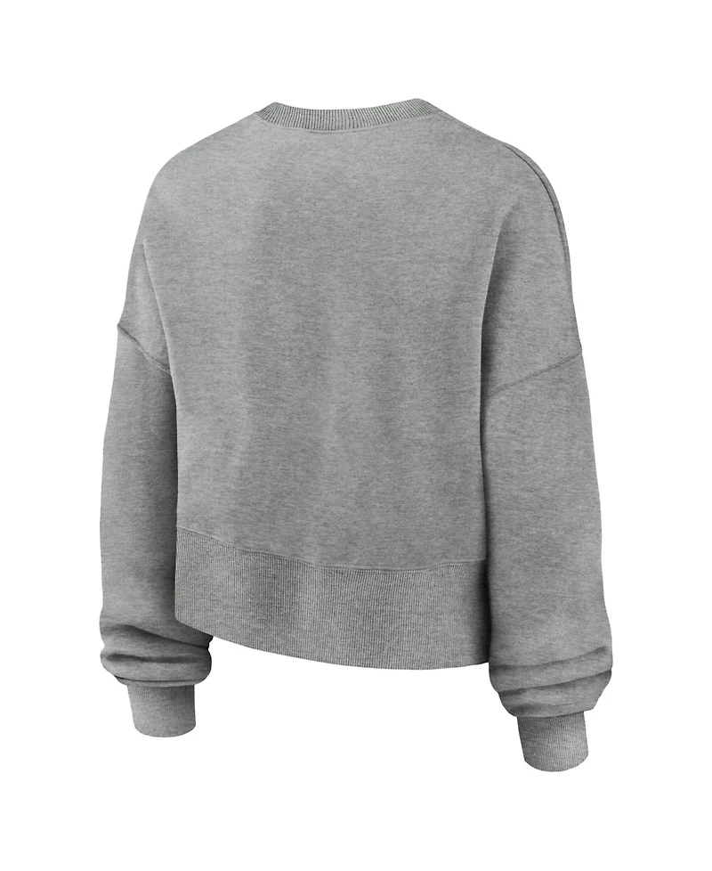 Nike Women's Heather Gray Alabama Crimson Tide Oversized Phoenix Arch Pullover Sweatshirt