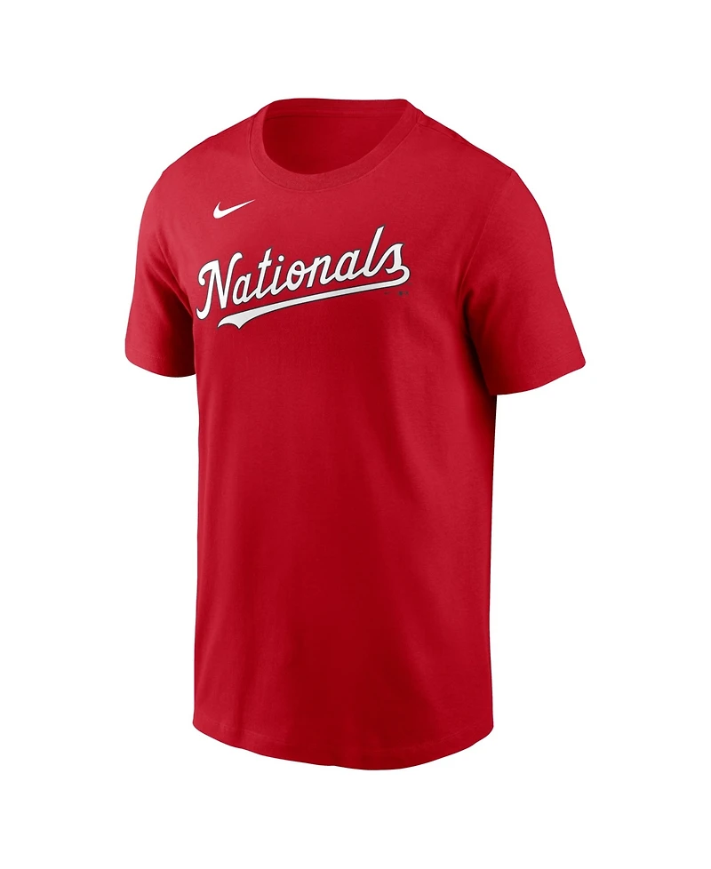Nike Men's James Wood Red Washington Nationals Name & Number T-Shirt