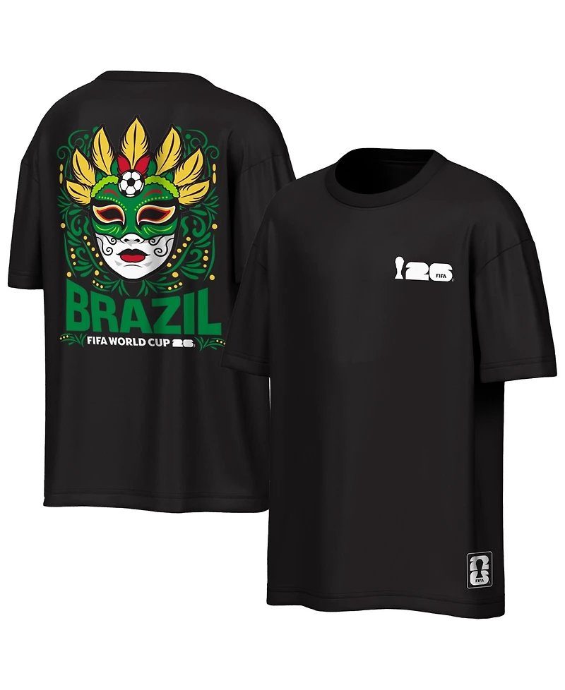 Outerstuff Men's Black Brazil Fifa World Cup 2026 Rally Oversized T-Shirt