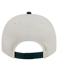 New Era Men's Cream/Dark Green Atlanta Braves Chrome A-Frame 9FIFTY Snapback Hat