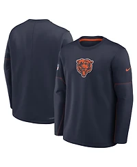 Nike Men's Navy Chicago Bears Sideline Coaches Midweight Therma-fit Sweatshirt