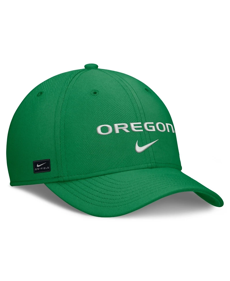 Nike Men's Green Oregon Ducks Rise On-Field Swoosh Flex Dri-fit Hat