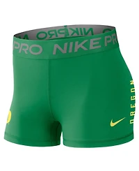 Nike Women's Green Oregon Ducks Pro Dri-fit Mid-Rise Shorts