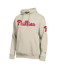 Champion Men's Oatmeal Philadelphia Phillies All Star Chenille Patch Hoodie