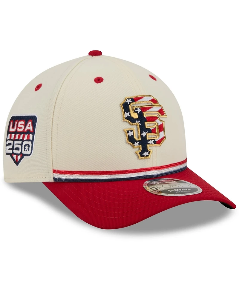 New Era Big Boys and Girls Cream/Red San Francisco Giants Usa 250 9FORTY M-Crown Adjustable Hat