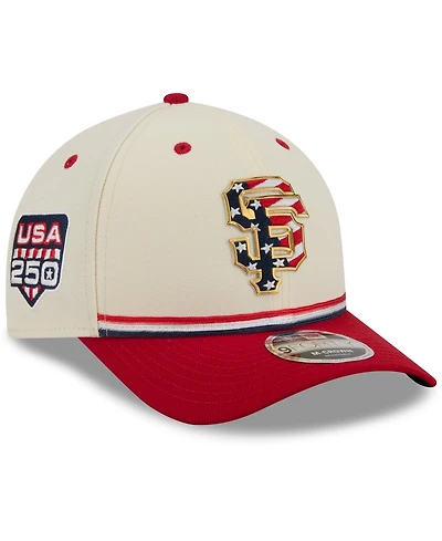 New Era Big Boys and Girls Cream/Red San Francisco Giants Usa 250 9FORTY M-Crown Adjustable Hat