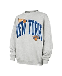 '47 Brand Women's Gray New York Knicks Oversized Arched Icon Sweatshirt