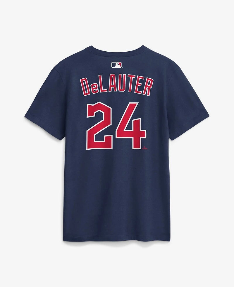 Nike Men's Chase DeLauter Navy Cleveland Guardians Name & Number T-Shirt