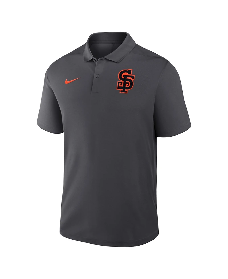 Nike Men's Anthracite San Francisco Giants Alternate Victory Dri-fit Polo Shirt