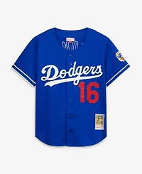 Mitchell & Ness Men's Hideo Nomo Royal Los Angeles Dodgers Big and Tall Cooperstown Collection Mesh Batting Practice Jersey
