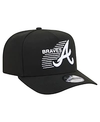 New Era Men's Black Atlanta Braves Motion A-Frame 9FIFTY Snapback Hat