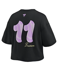 Fanatics Women's Jalen Brunson Black New York Knicks Name & Number Cropped Top