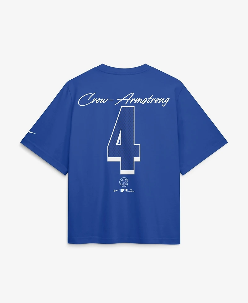 Nike Women's Pete Crow-Armstrong Royal Chicago Cubs Premium Essentials Boxy Name & Number T-Shirt