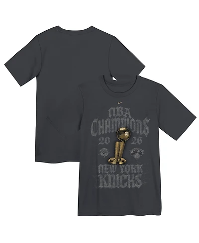 Nike Preschool Anthracite New York Knicks 2026 Nba Finals Champions Limited Edition Locker Room T-Shirt
