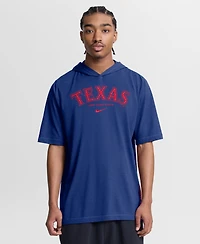 Nike Men's Royal Texas Rangers Arched Wordmark Tri-Blend Hooded T-Shirt