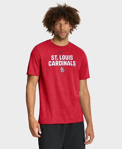 Nike Men's Heather Red St. Louis Cardinals Stacked Tri-Blend T-Shirt