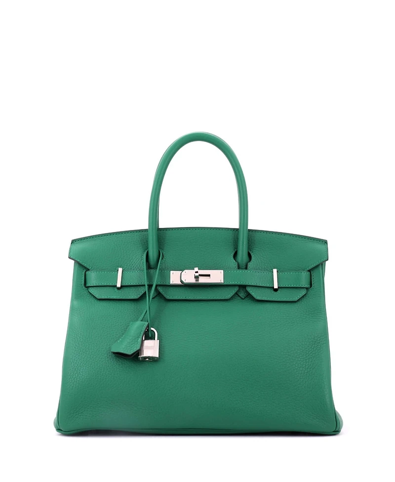 Pre-Owned HERMES Birkin 30 Handbag Verso Clemence with Palladium Hardware