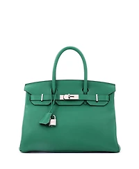Pre-Owned HERMES Birkin 30 Handbag Verso Clemence with Palladium Hardware