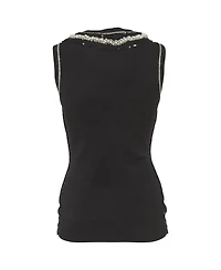 Pre-Owned Dolce & Gabbana Women's Stretch Knit Beaded Top