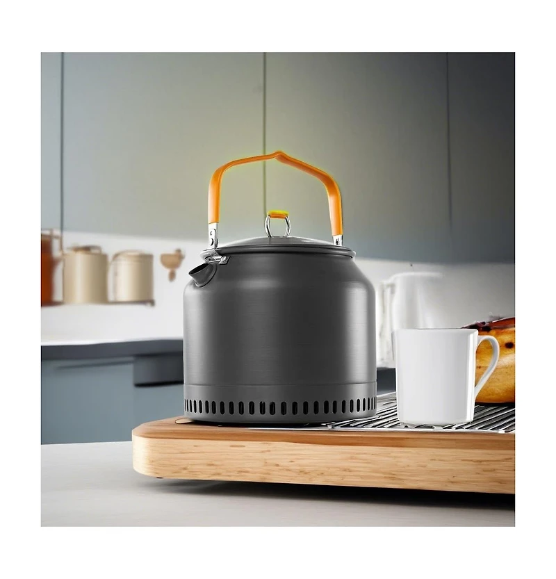 Ultralight 1.8L Camp Tea Kettle Heat Sink Technology Fast Heating Durable Foldable Handle