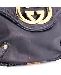 Pre-Owned Gucci Medium Britt Tassel Flap Bag Leather