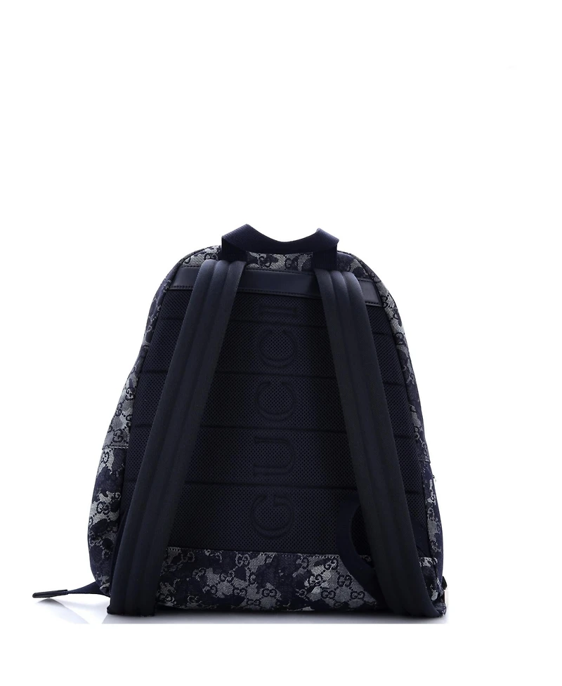 Pre-Owned Gucci Zip Front Pocket Backpack Camouflage Gg Denim
