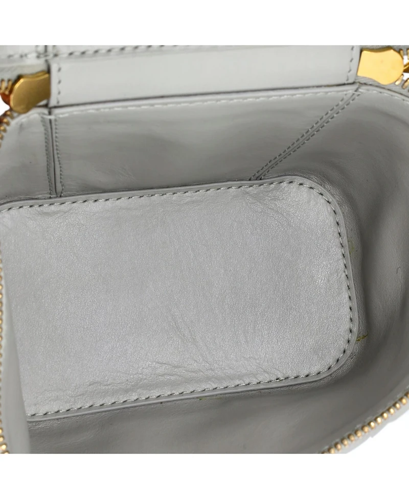 Pre-Owned Bottega Veneta Mini Vanity Case on Strap Intrecciato Leather