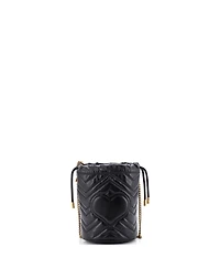 Pre-Owned Gucci Mini Gg Marmont Bucket Bag Matelasse Leather