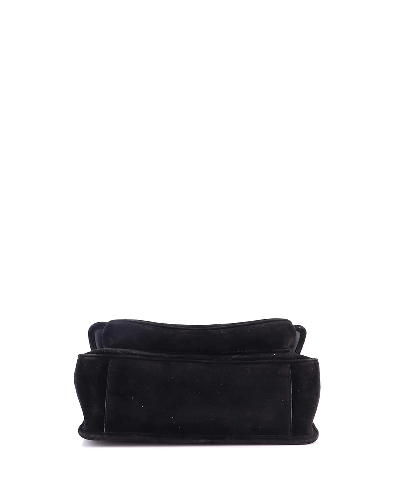 Pre-Owned Saint Laurent Medium Niki Chain Flap Bag Matelasse Chevron Suede